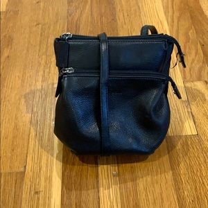 Black Leather Fossil Crossbody Bag